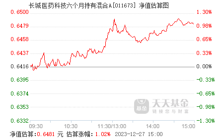 长城医药科技六个月持有混合a011673