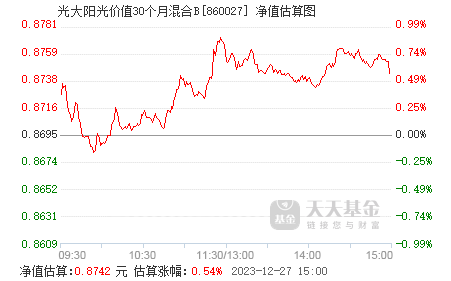 光大阳光价值30个月混合b(860027)基金净值_估值_行情走势—天天基金
